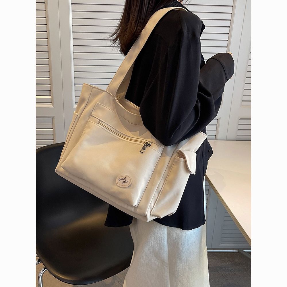 College Student Commuter Large Capacity Women 2026 New Canvas Shoulder Tote Bag - Image 3