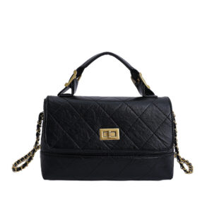 Women’s Small Square Handbag Inspired Quilted Chain New Style Retro Shoulder Frosted Crossbody Bag