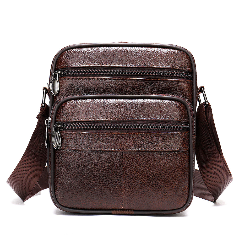 First layer genuine men's Men's single shoulder Business leather casual crossbody bag - Image 6
