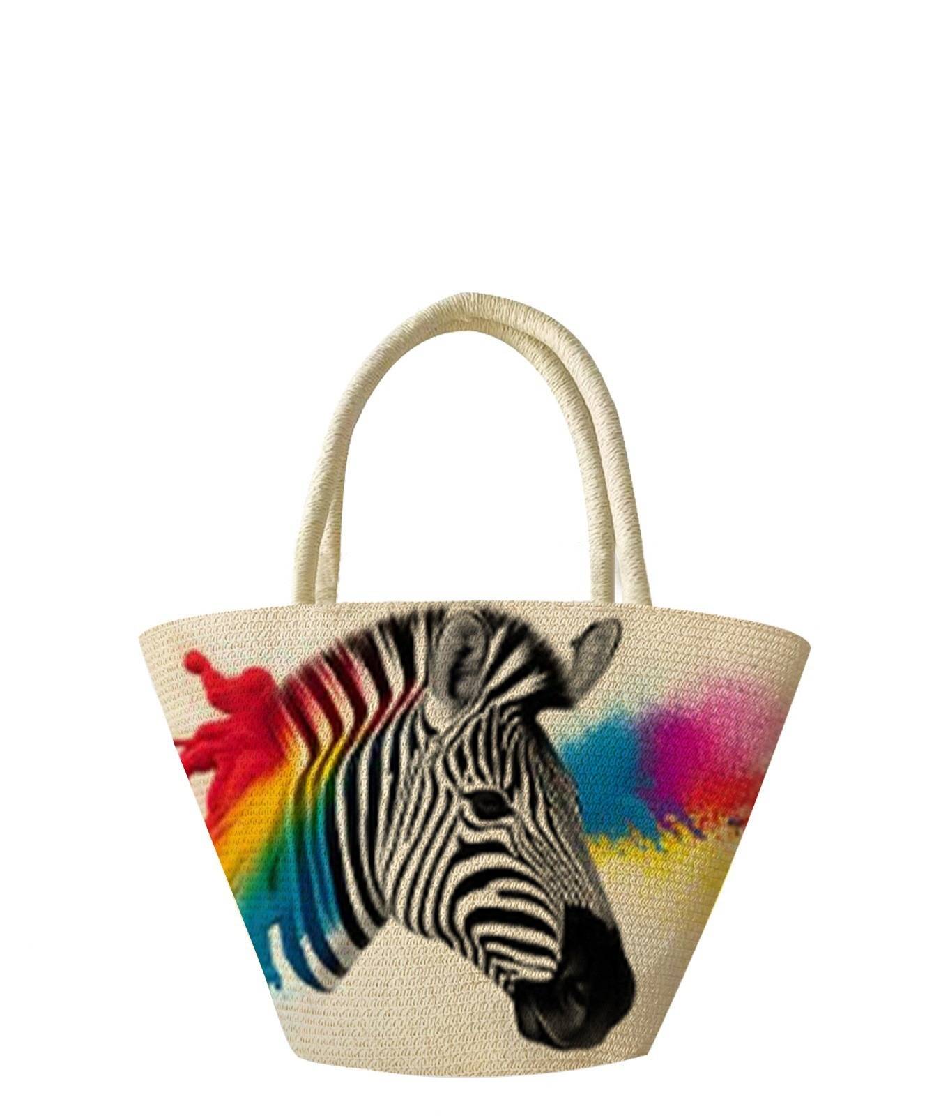 Handmade Women's Tote With Butterfly Print Travel And Vacation Beach Woven Bag - Image 4