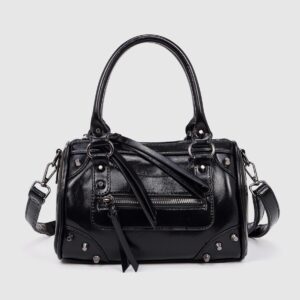 Cross-border European And American Fashion Studded Large-capacity Pillow Bowling Motorcycle Handbag, Single-shoulder