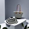 Hat + bag set zebra pattern