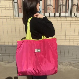 1PC Environmentally Friendly Shopping Foldable One Shoulder Carrying Portable Supermarket Grocery Bag 250402