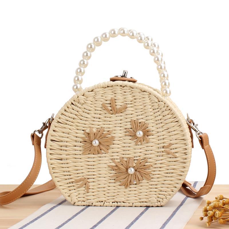 Women's fashion single shoulder straw pastoral style beach bag - Image 5