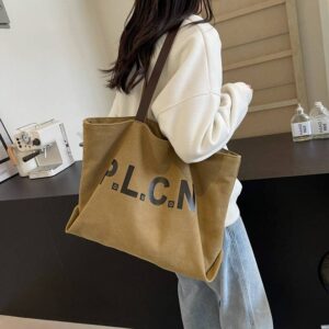 Large-capacity Canvas Bag Women, New Shoulder Bag, Casual Elegant Tote, Suitable For College Students And Commuting.