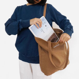 for Women Large Capacity Handheld Tote New Zipper Shoulder Solid Color Canvas Shopping Bag