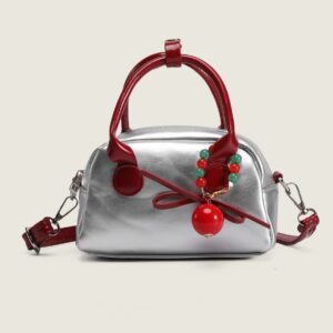 Women’s Fashion PU Leather Boston Bag With Shoulder Strap, Medium Size Crossbody Tote For Daily Use, Stylish And