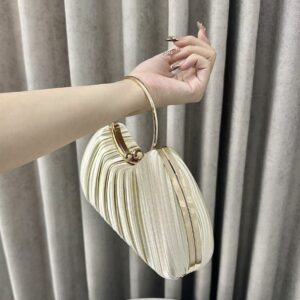 New Pleated Small Clutch Evening Bag KTV Princess Socialite Banquet Single Shoulder Crossbody Handbag