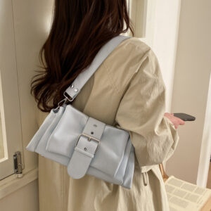 Korean-style And Stylish Shoulder Bag, 2026 Spring-summer New Model, Solid Color Simple Handbag, Lightweight Everyday