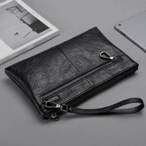 Wrist Men’s Envelope Large Capacity Soft Leather Clutch Mobile Phone Bag Wallet 2006