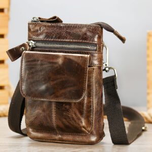 Marant Genuine Leather High End Mini Cowhide Men’s One Shoulder Small Hanging Messenger Bag