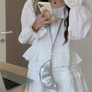 2026 New Trendy Cute Croissant Design Sense Niche Mini Coin Purse Shoulder Crossbody Lipstick Women’s Bag