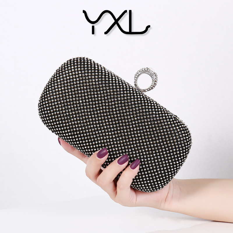 Ring Diamond Dinner Ladies Clutch Shiny Banquet Bag - Image 2
