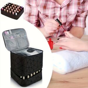 Luxury PVC Large-Capacity Portable Makeup Bag, Nail Polish & Manicure Storage Handbag