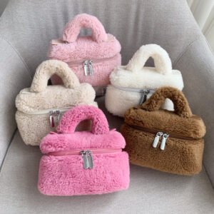 Faux Fur Camera Crossbody – Elegant Retro Box Bag With Adjustable Strap Women, Soft Fluffy Small Handbag For Daily Use &