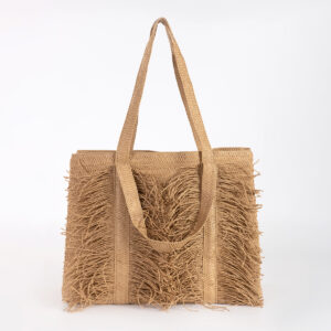 Raffia Tote With Fringe – Handwoven Straw Beach Bag For Women (2026 Summer Collection)