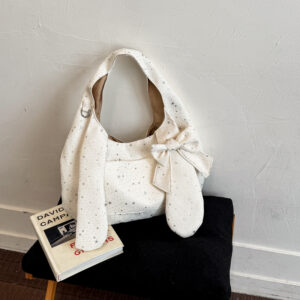 Korean-style Star-embroidered Shoulder Women, 2026 New Model, High-appearance Bowknot Underarm Bag, Versatile Tote Bag
