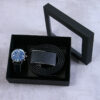 3-piece black set: leather
