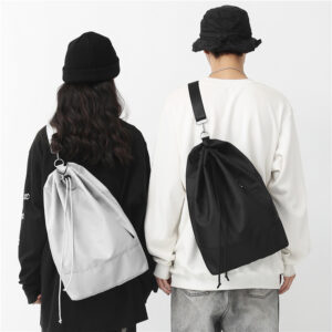 New single shoulder backpack for women, casual men, sports cycling, side backpack, drawstring drawstring, crossbody bag