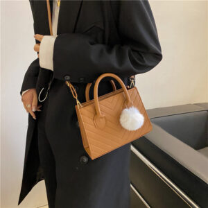 Simple New Trendy Textured Crossbody For Women Versatile Ins Style Single Shoulder Handheld Small Square Bag