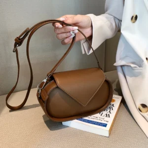 Small Shoulder Pillow Women’s Hasp Split Leather Messenger Female Fashion Zipper Solid Crossbody Bag For Girl