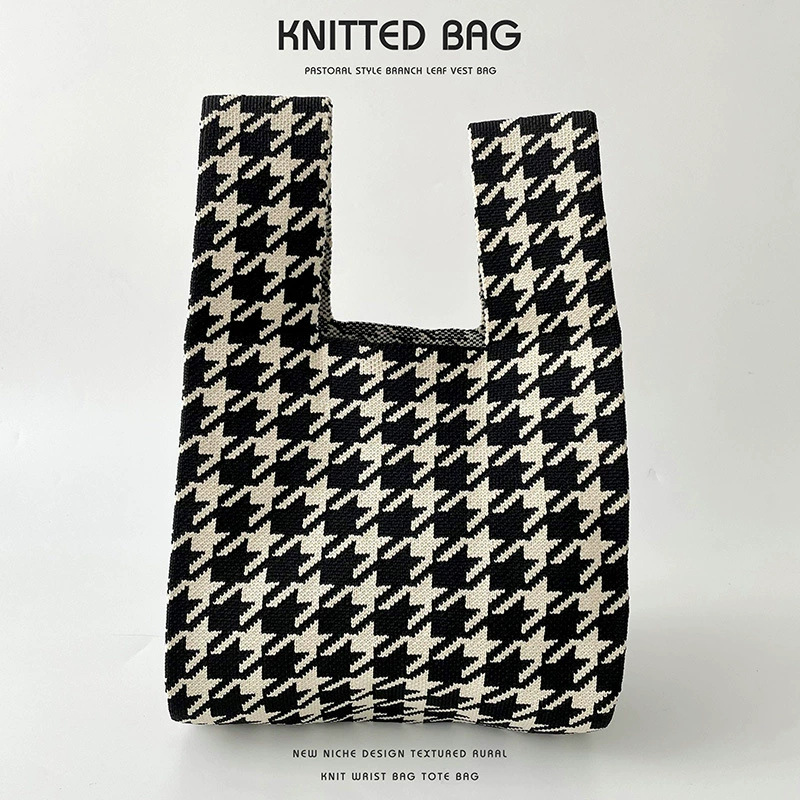 Knitted Women's Woven Handbag Trendy Tote Ins Style Gift Bag - Image 8