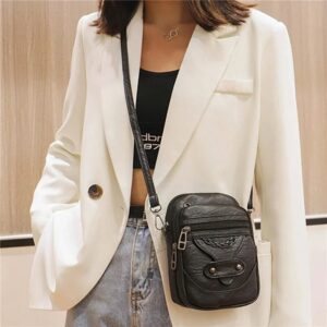 Ladies Small Retro Soft Leather Messenger Women PU Shoulder Bag Handbag Mobile Phone Wallet