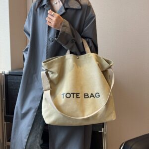 Thickened Canvas Retro Tote 2026 High-End Handbag Commuter Large Capacity Student Backpack Shoulder Bag