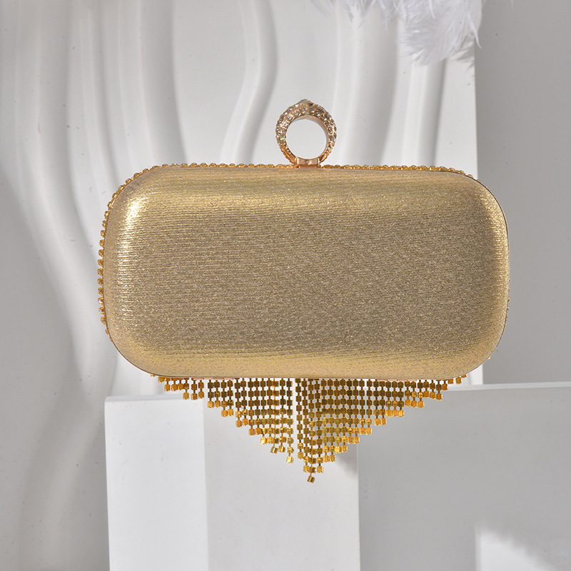 New Women's Tassel Evening Bag Elegant Cheongsam Clutch Diamond-Encrusted Handbag - Image 4