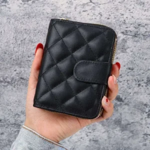 New Diamond Pattern Small Wallet W, Short Style Student Korean Version Coin Purse, Multi-Card Slot Card Holder For