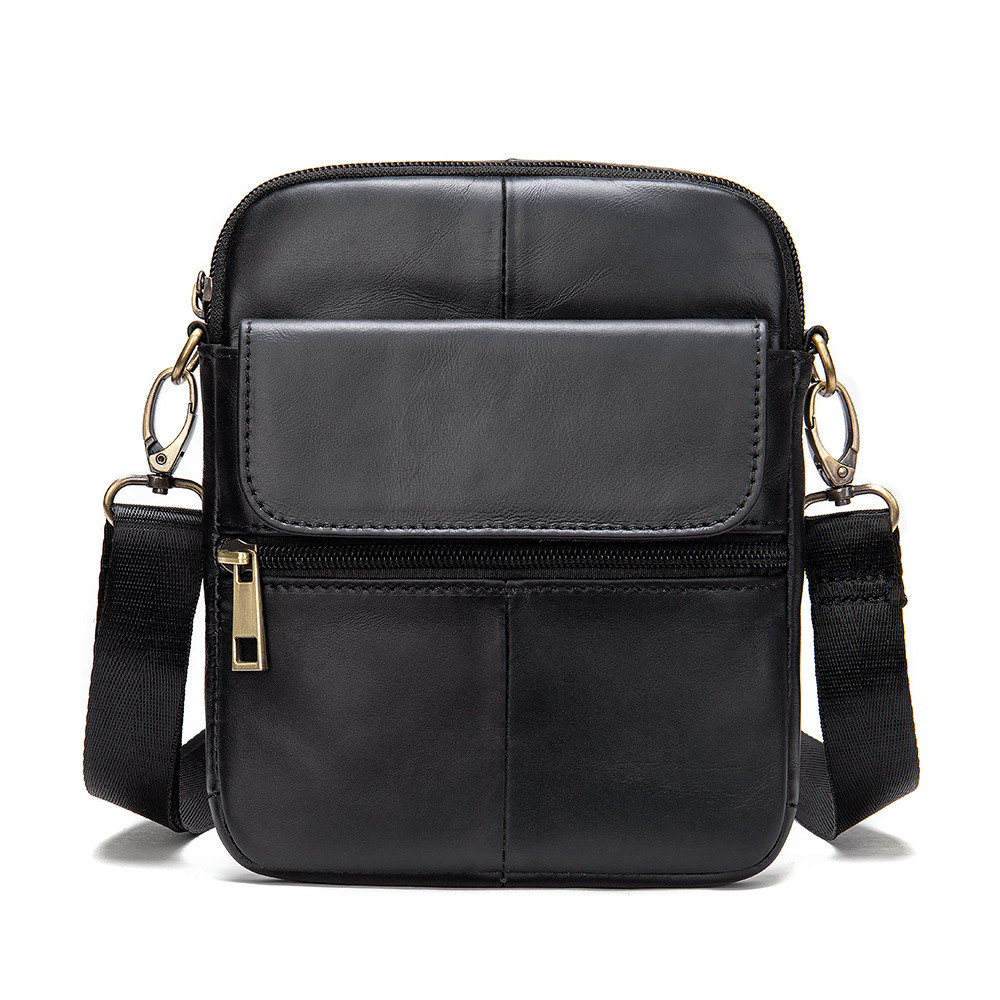 Marant Leather Messenger High Grade First Layer Cowhide Mobile Phone Shoulder Men's Bag - Image 6