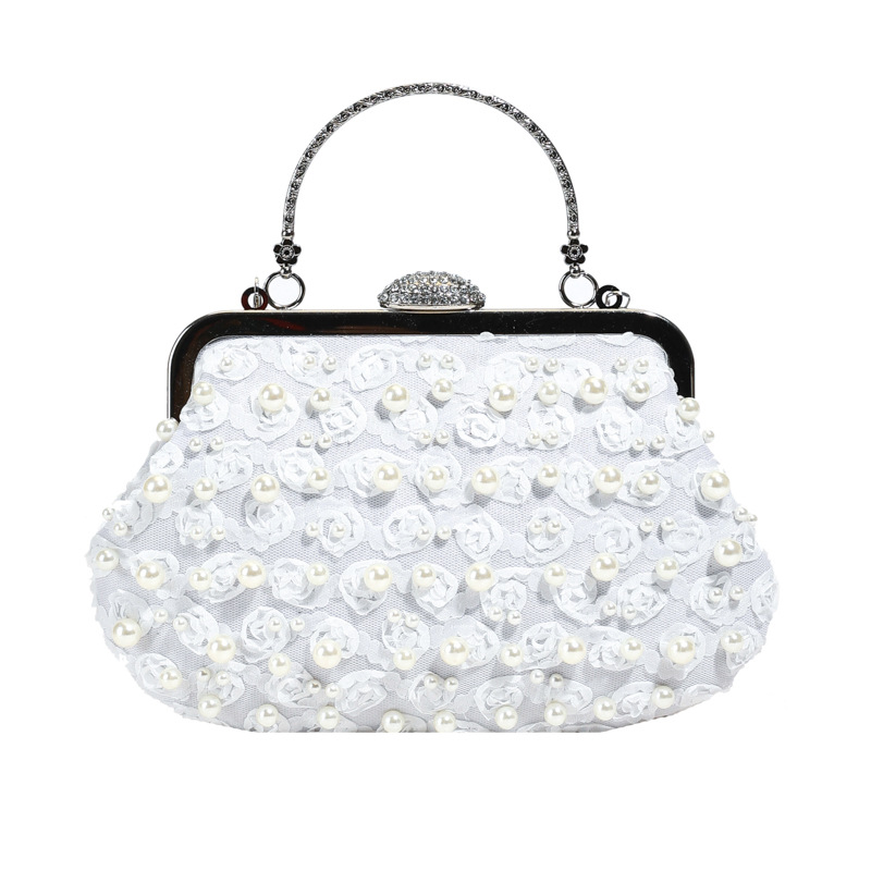 Pearl Lace Flower Clip For Women Sweet Cheongsam Evening Vacation Style Wedding Bride Bag - Image 7