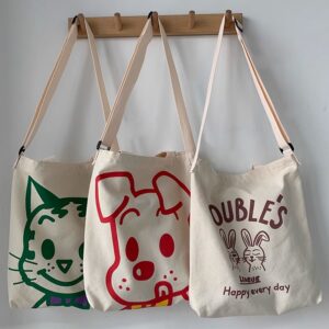 Cartoon Crossbody For Women, Large Capacity Student School Bag, 2026 New Handheld Canvas Tote Bag