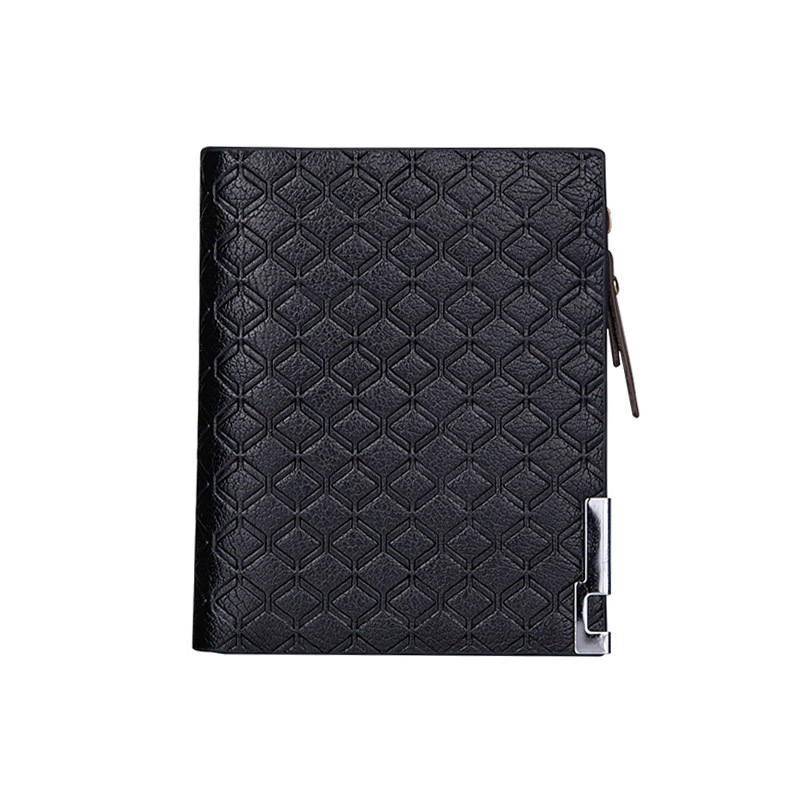 Multi-Card Slot Business Short Plaid Horizontal Coin Purse Zipper Wallet Men's Card Holder - Image 11