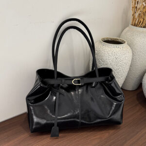 Solid Color Commuting Single-Shoulder Vintage European And American Style Large Capacity New 2026 Product Elegant Belt