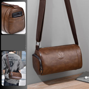 Men’s Premium Waterproof Crossbody – Stylish & Spacious PU Leather Messenger Bag For Daily Use​