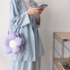 2026 New Cotton-Padded Flower Summer Cute Crossbody Small Color-Block Shoulder Bag Fresh Macaron For Girls