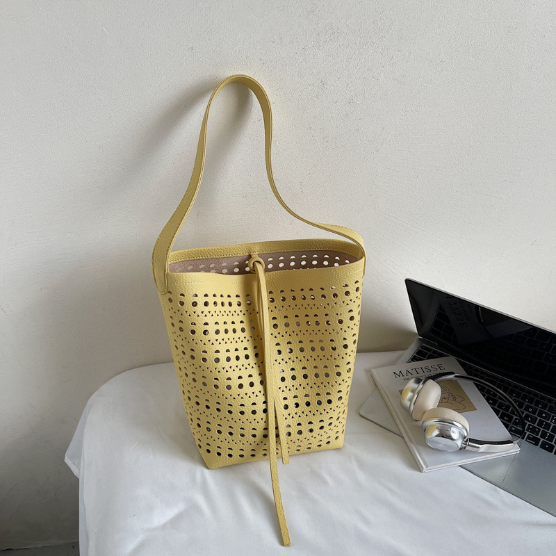 Women's Crossbody Cute Unique Hollow Design Shoulder Underarm Bucket Bag Summer Style Trendy Handbag - Image 15