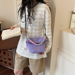 Macaron-colored Summer Versatile Embroidered Letter Bucket 2026 New Korean Version Fashion Lightweight Crossbody Bag