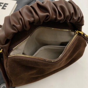 Women’s Maillard Suede Small Square Bag, Versatile Pillow Autumn Winter, Commuting Shoulder And Crossbody Bag For Women