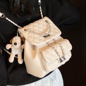 Trendy Quilted Crossbody Bag With Chain Strap – Versatile Shoulder Purse For Women, Soft PU Leather, Lock Closure, Phone