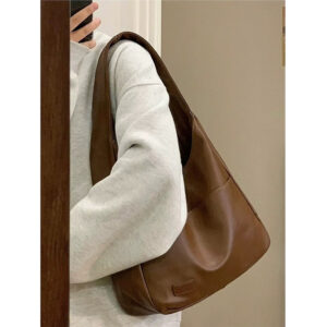 Large Capacity Bucket 2026 Spring Summer New Soft Leather Tote Commuter Versatile College Student Class Shoulder Bag For