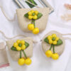 Off-white ball flower yellow