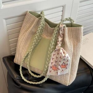 Woven Straw For Women Large Capacity 2026 New Summer Versatile Shoulder Beach Crossbody Commuter Tote Bag