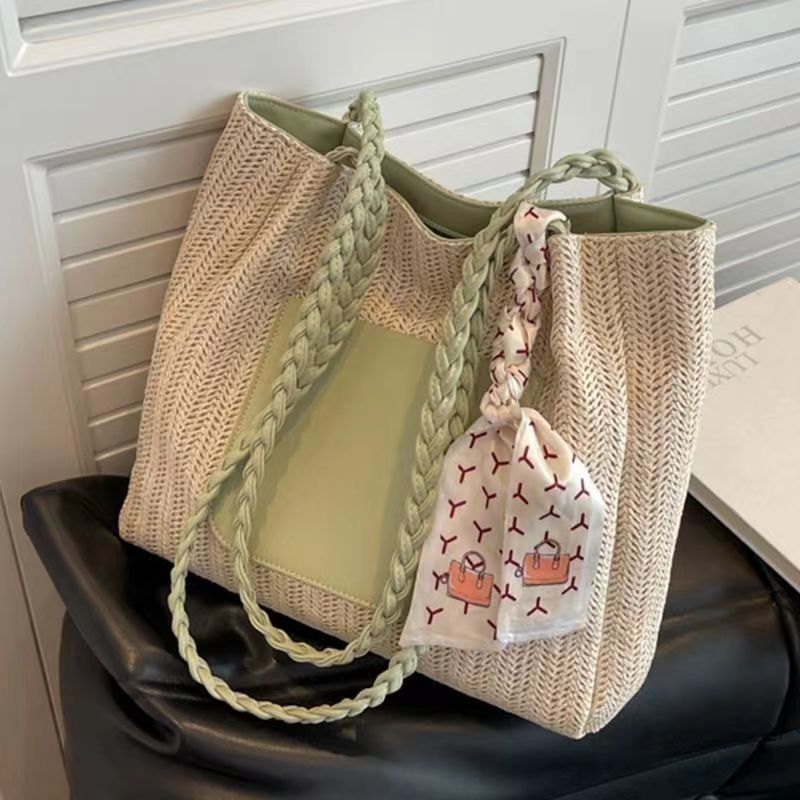 Woven Straw For Women Large Capacity 2026 New Summer Versatile Shoulder Beach Crossbody Commuter Tote Bag - Image 2