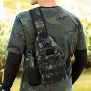 Men’s Breast Multifunctional Camouflage Tactical Backpack Outdoor Crossbody Canvas Leisure Sports Luya Bag