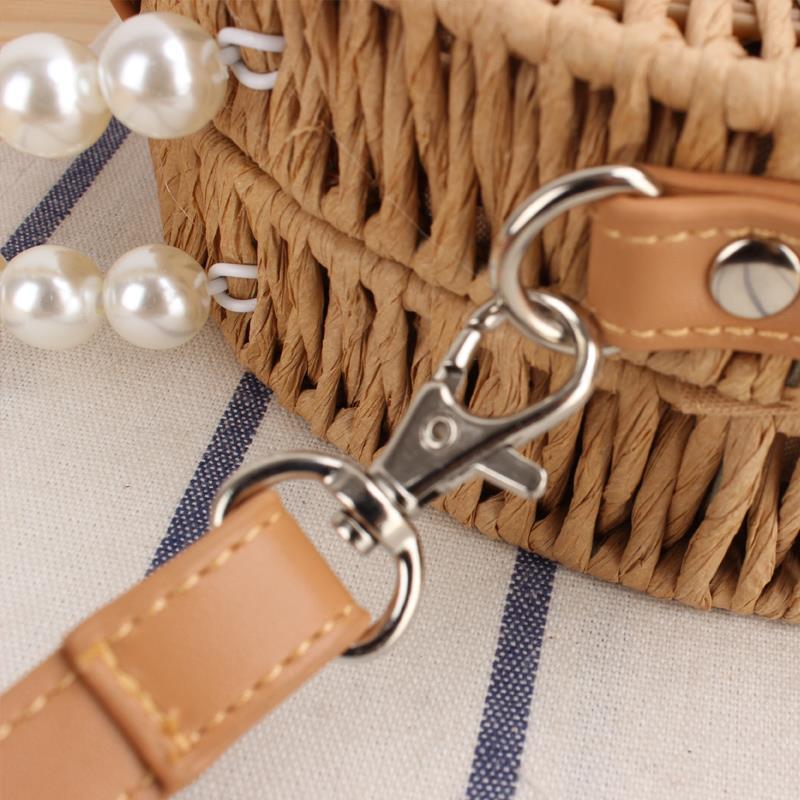 Women's fashion single shoulder straw pastoral style beach bag - Image 3