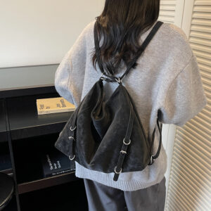 Women’s Stylish Tote Bag With Large Capacity, Multi-Functional & Backpack, Vintage Design, PU Leather, Zipper Closure