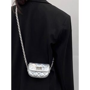 Super Hot Silver Mini Women’s 2026 New, Light Luxury, Niche Design, Summer Shoulder Crossbody Bag