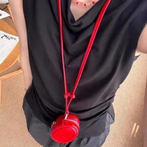 High-End Mini Cute Girl Coin Purse Niche Design Neck Hanging Crossbody Korean Fashion Lipstick Key Bag